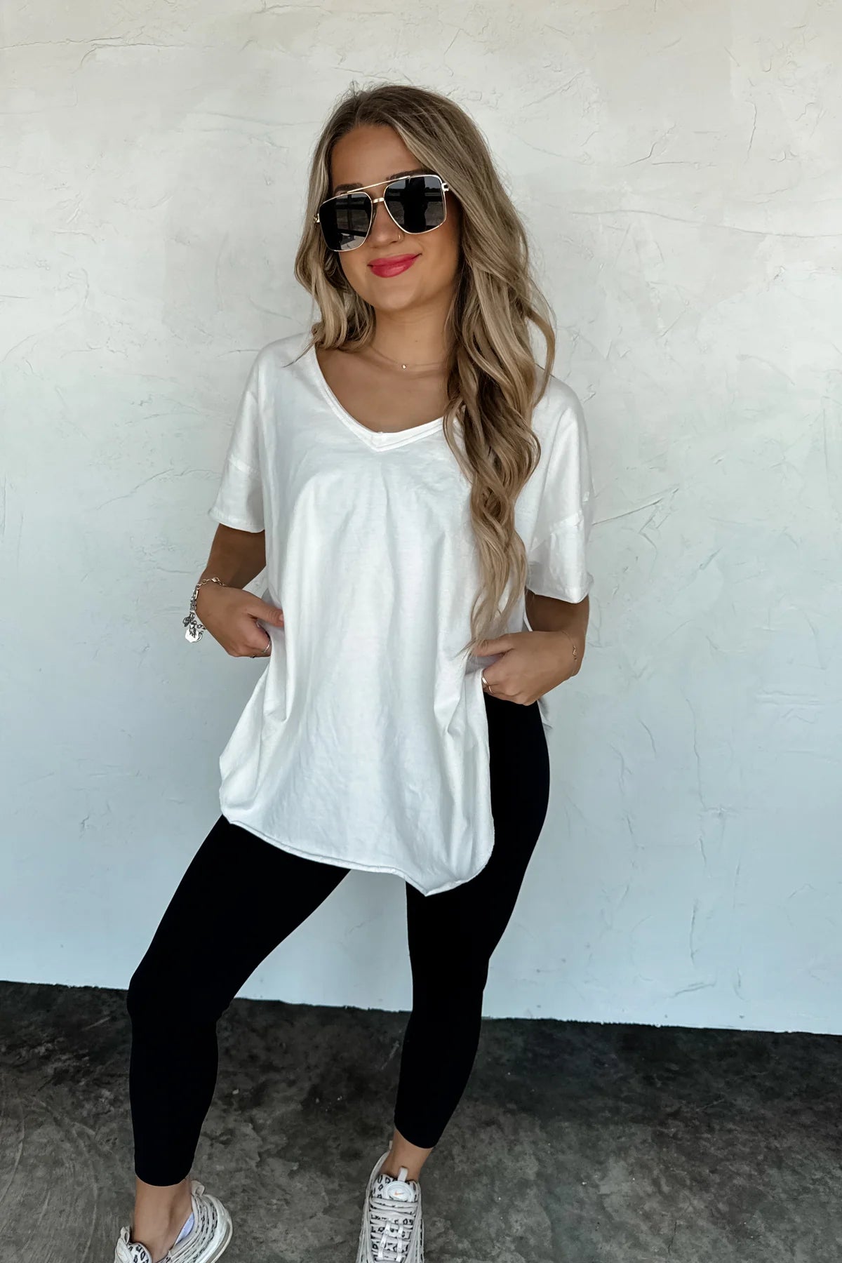 PREORDER- JOEY VNECK WASHED COTTON BOYFRIEND TEE