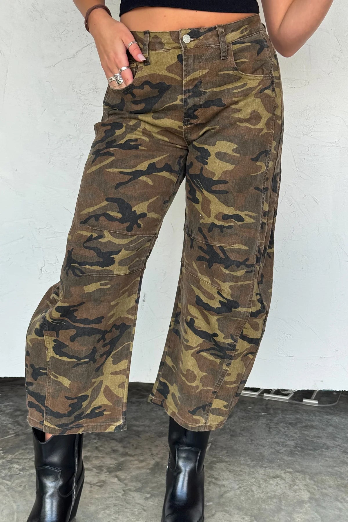 PREORDER- BEX CAMO BARREL JEANS