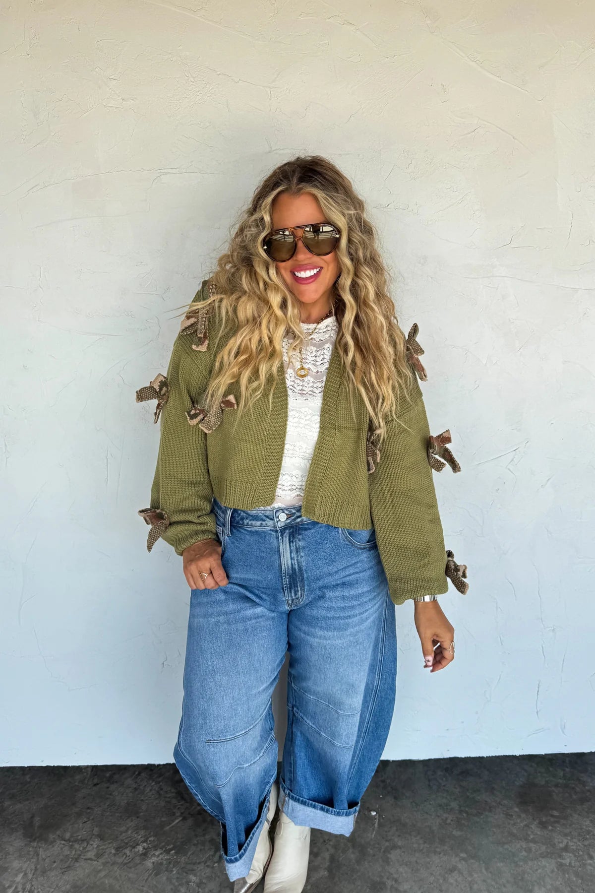 PREORDER- SLOANE BOW KNIT CARDIGAN
