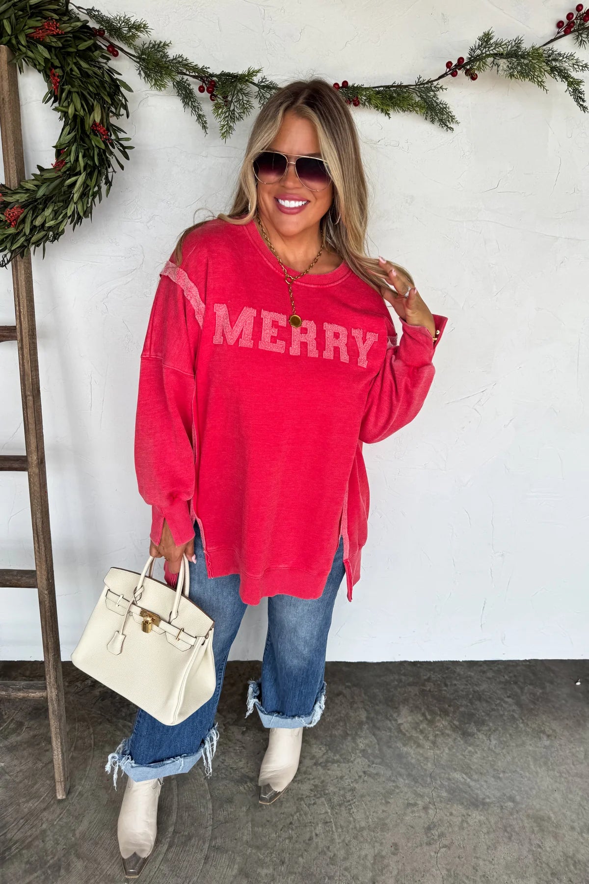 PREORDER- MERRY & HO HO HO CLASSIC CREW PULLOVER