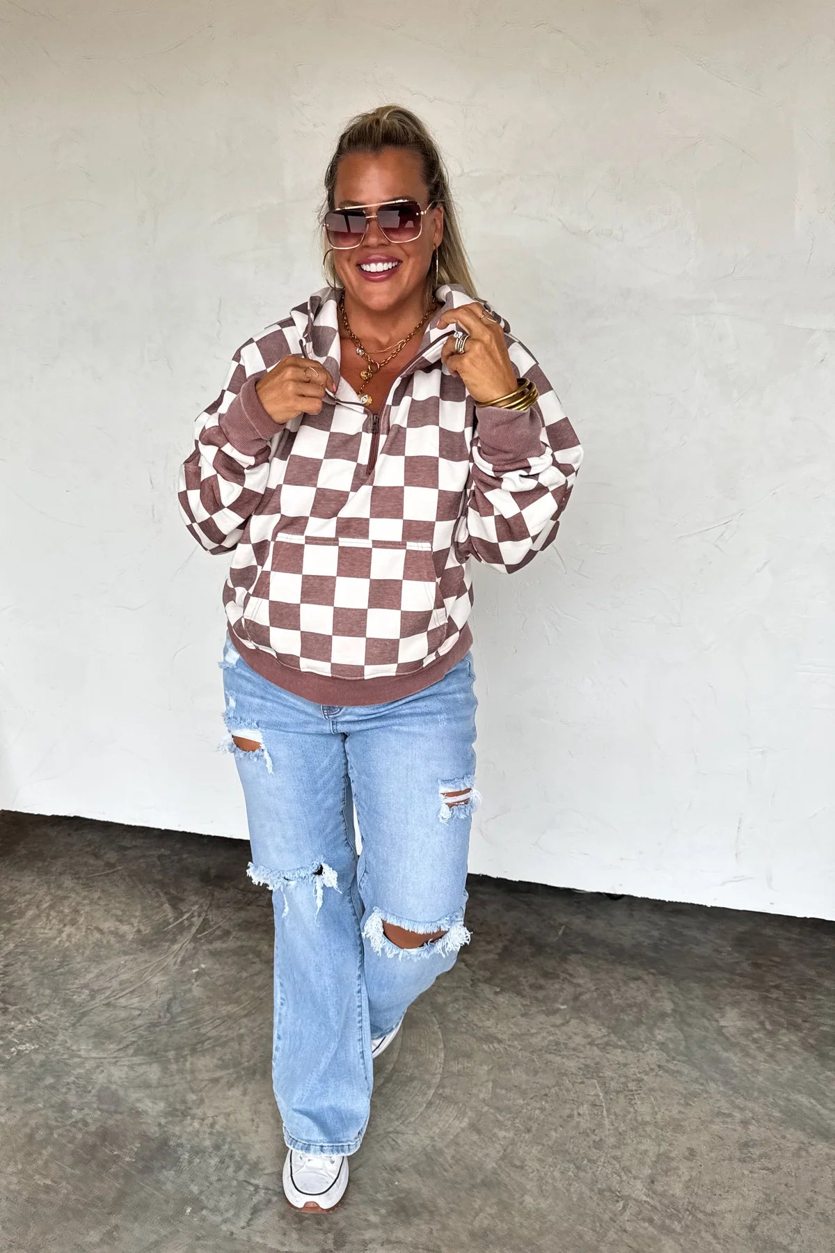 PREORDER- CAMO & CHECKER EASY DOES IT PULLOVER