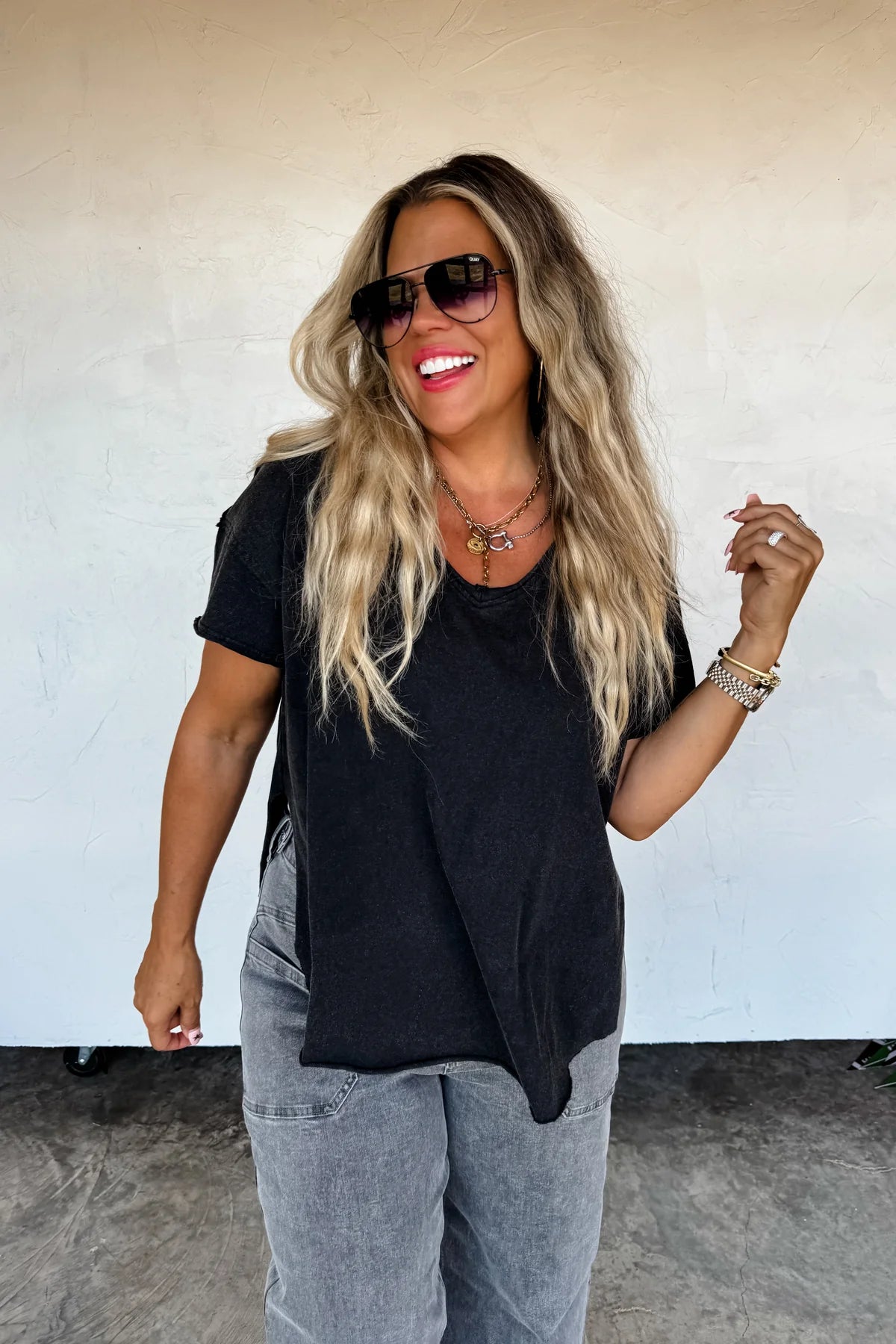PREORDER- JOEY VNECK WASHED COTTON BOYFRIEND TEE