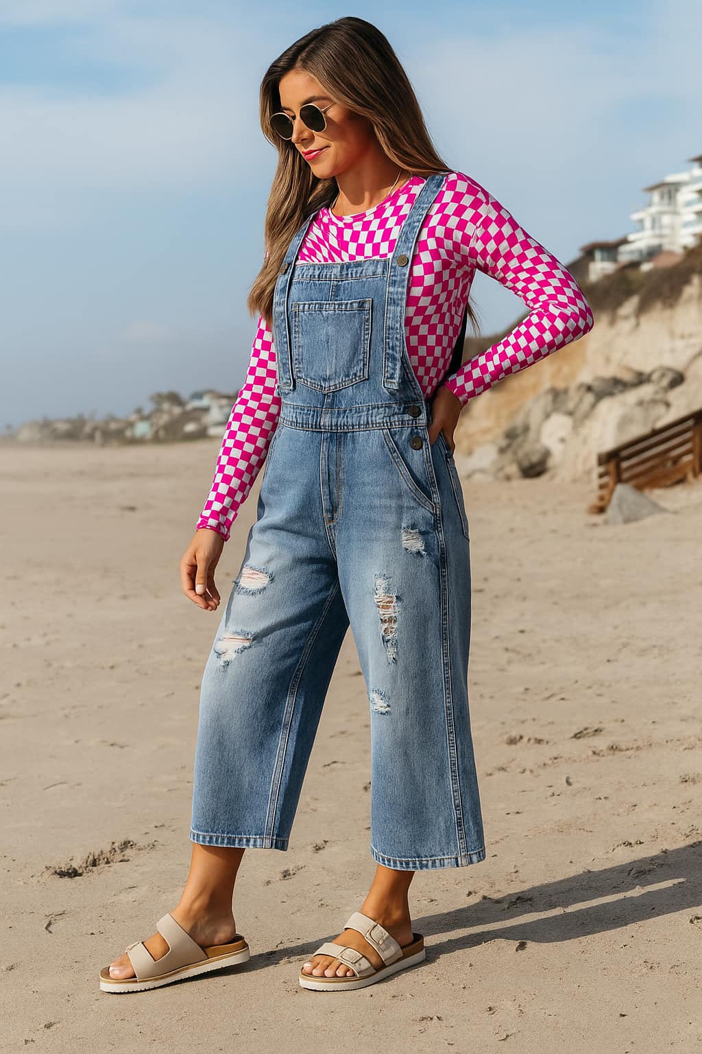 Distressed Overalls FB