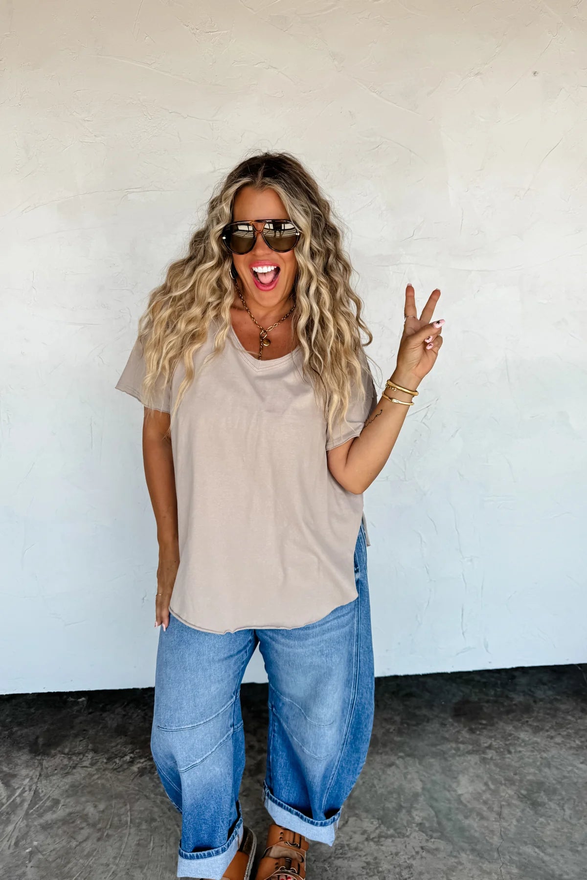 PREORDER- JOEY VNECK WASHED COTTON BOYFRIEND TEE