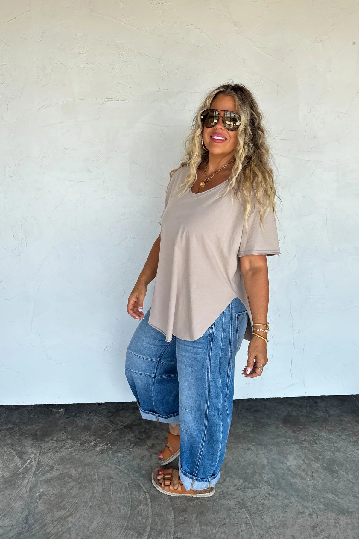 PREORDER- JOEY VNECK WASHED COTTON BOYFRIEND TEE