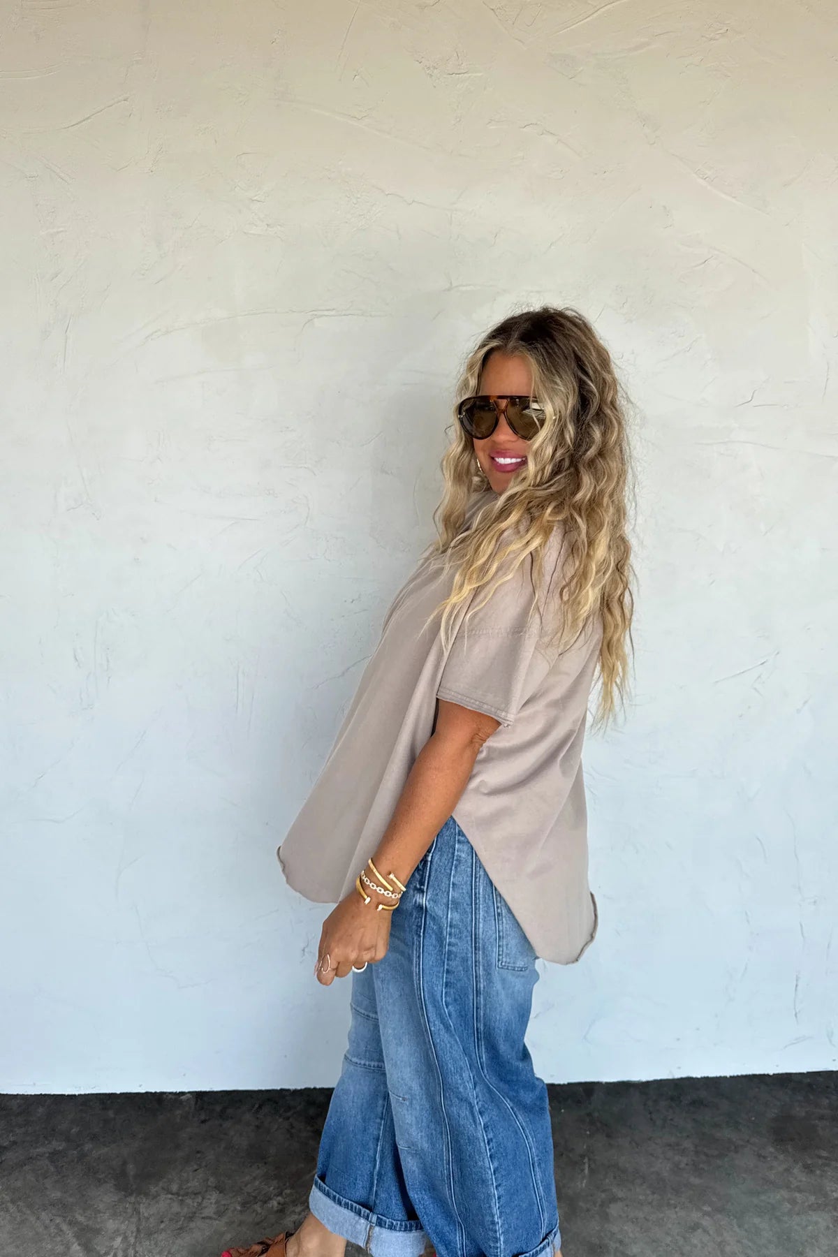 PREORDER- JOEY VNECK WASHED COTTON BOYFRIEND TEE