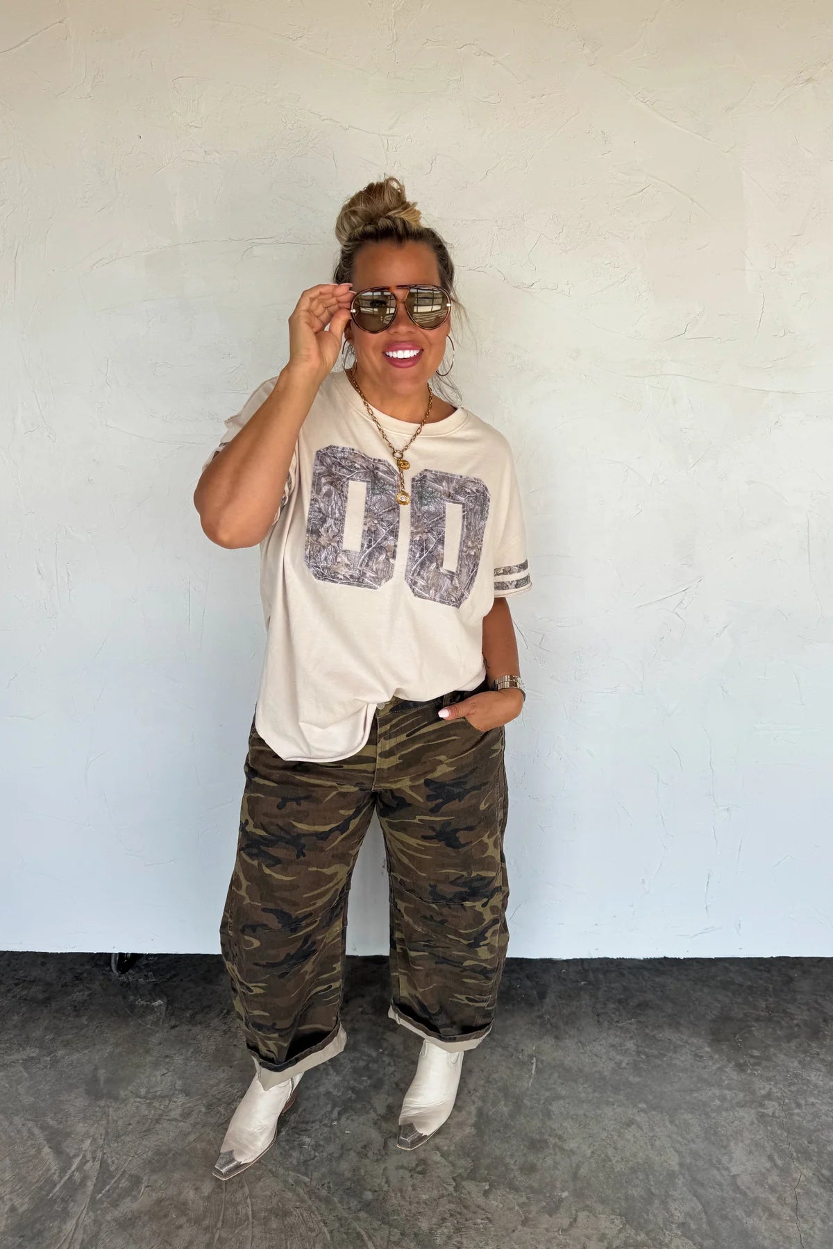 PREORDER- BEX CAMO BARREL JEANS