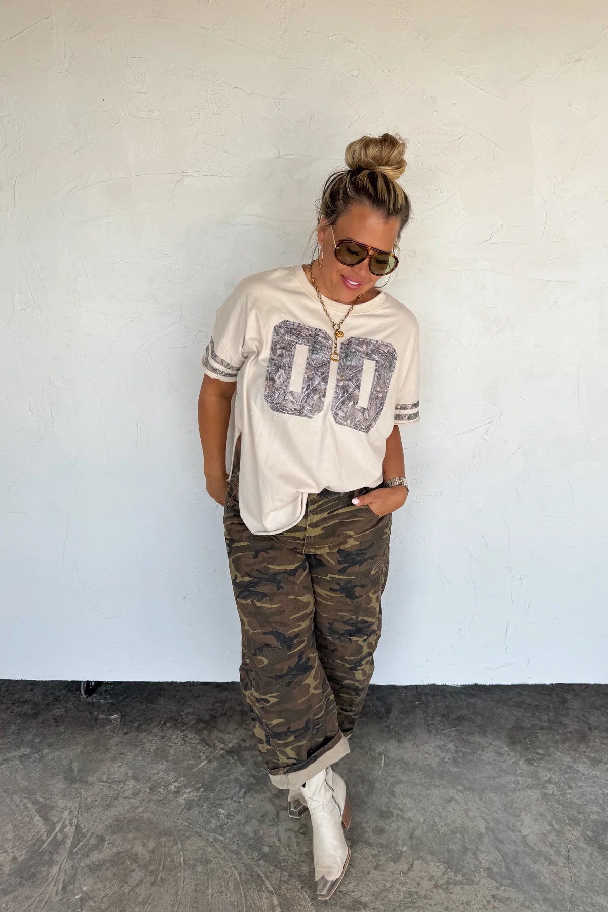 PREORDER- BEX CAMO BARREL JEANS