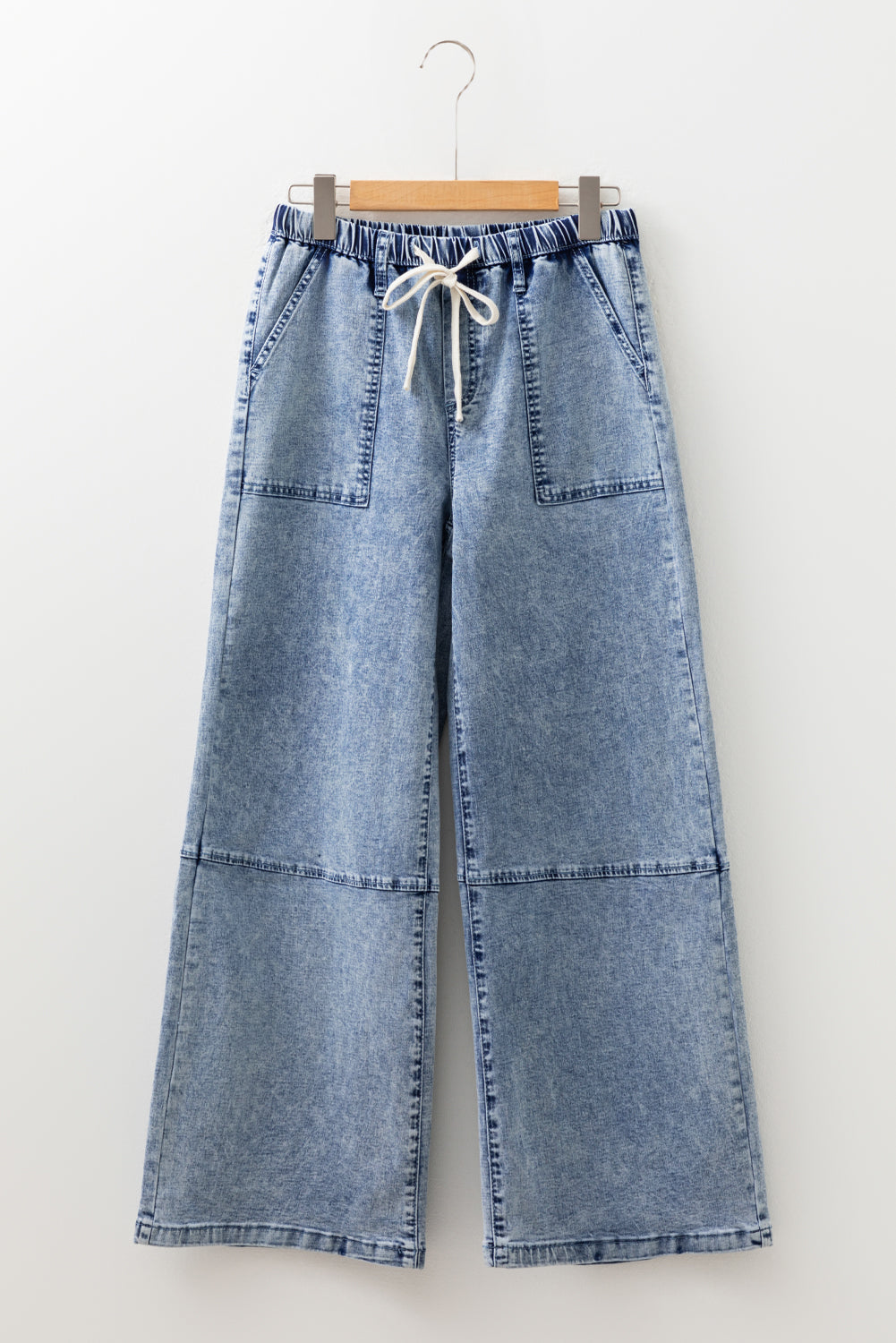 Acid Wash Drawstring Waistband Jeans September.