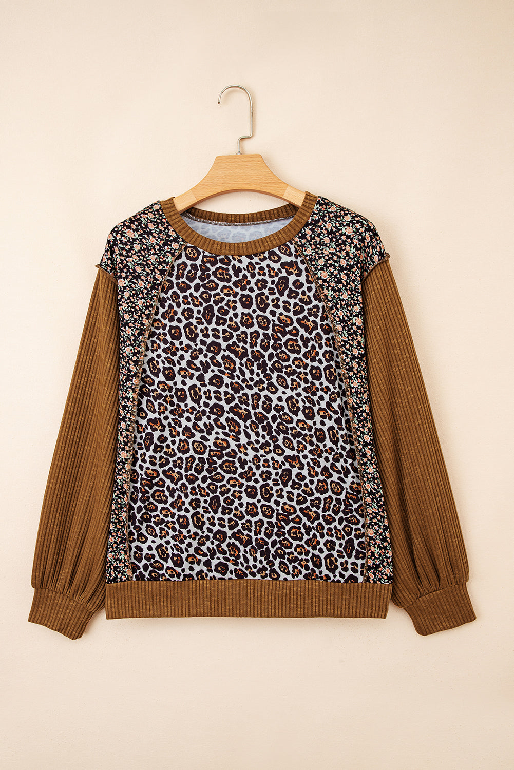 Brown Leopard Floral Pullover September.