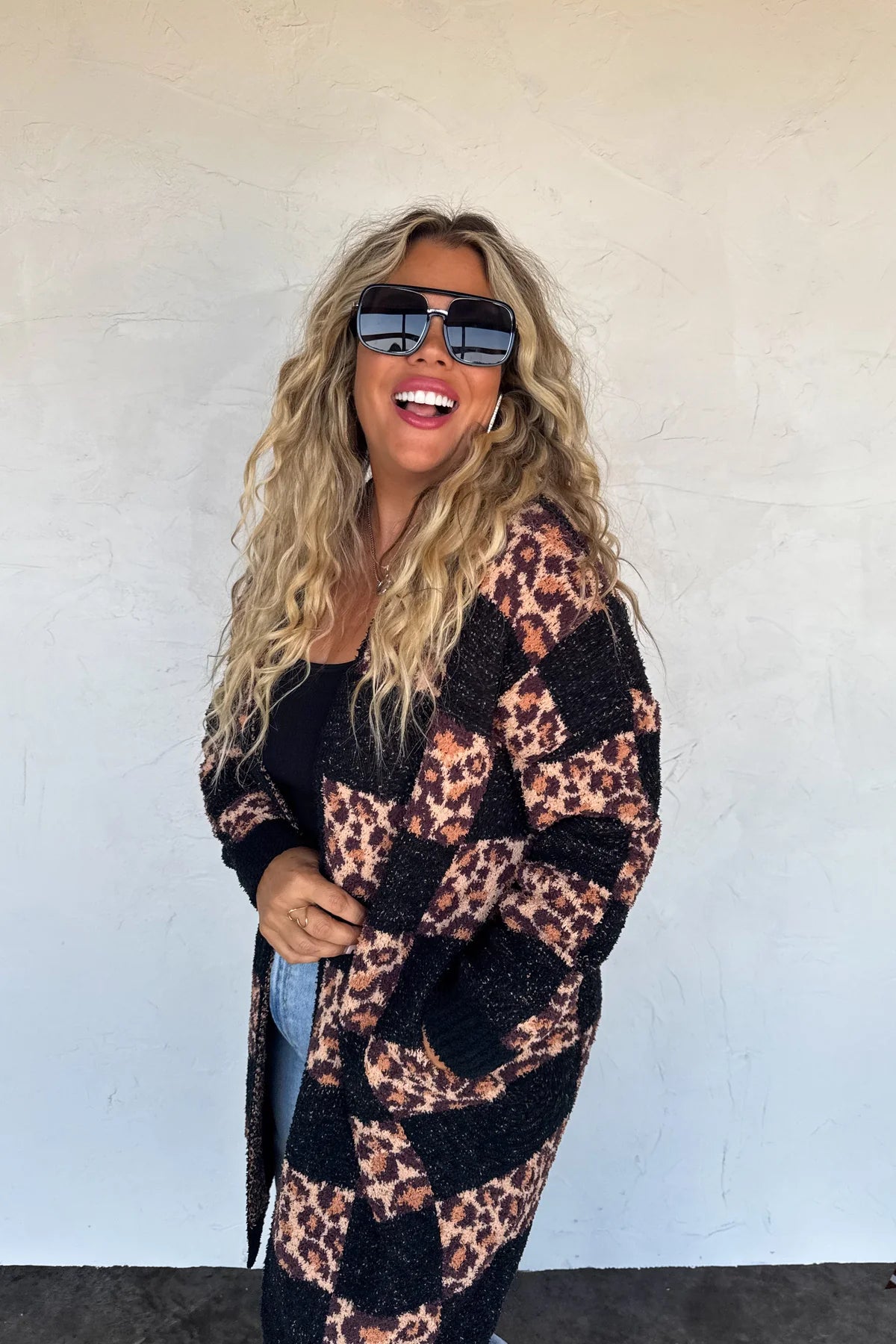 PREORDER- CHECKER CHEETAH CLOUD CARDIGAN