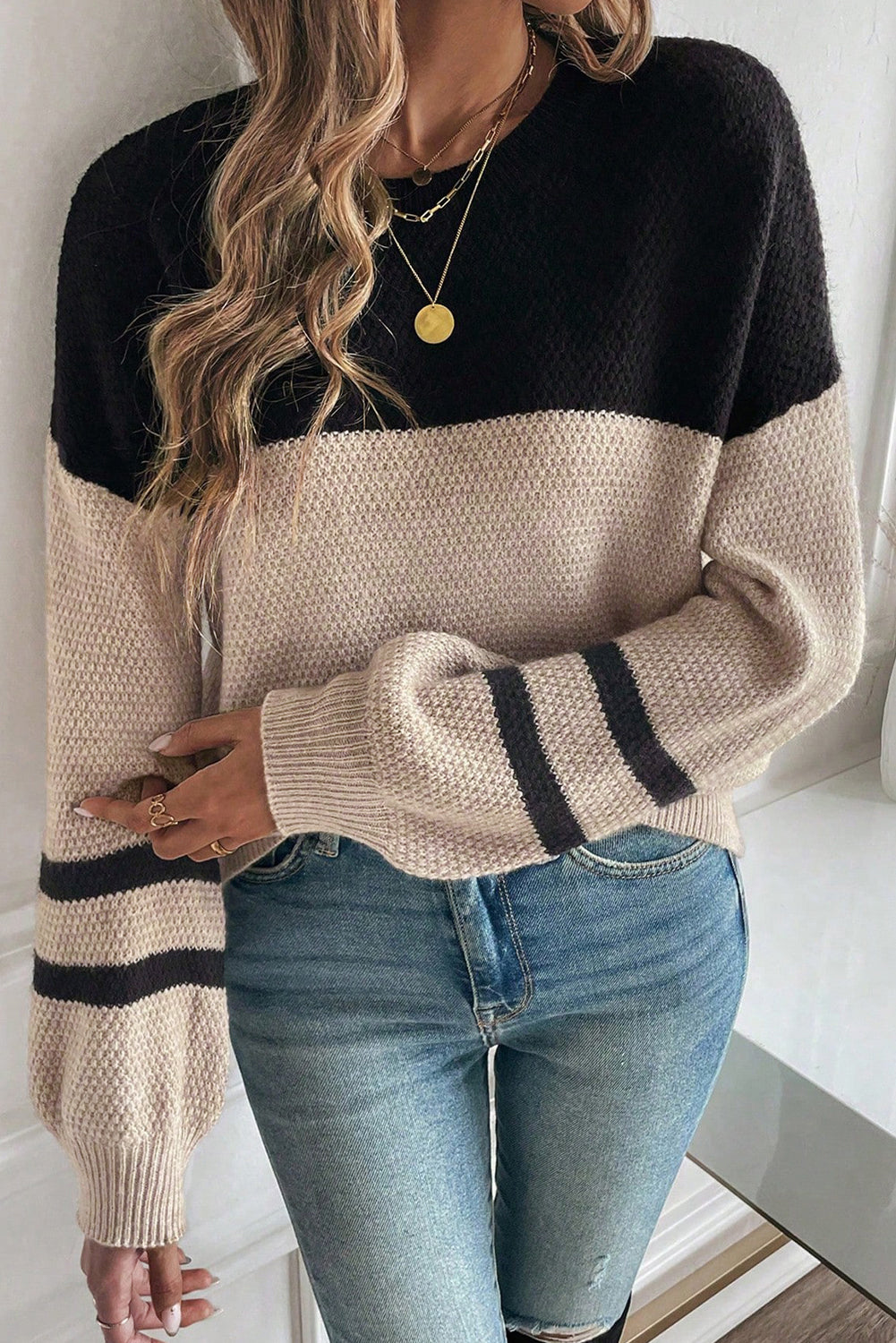 Colorblock knit Striped Sweater September.