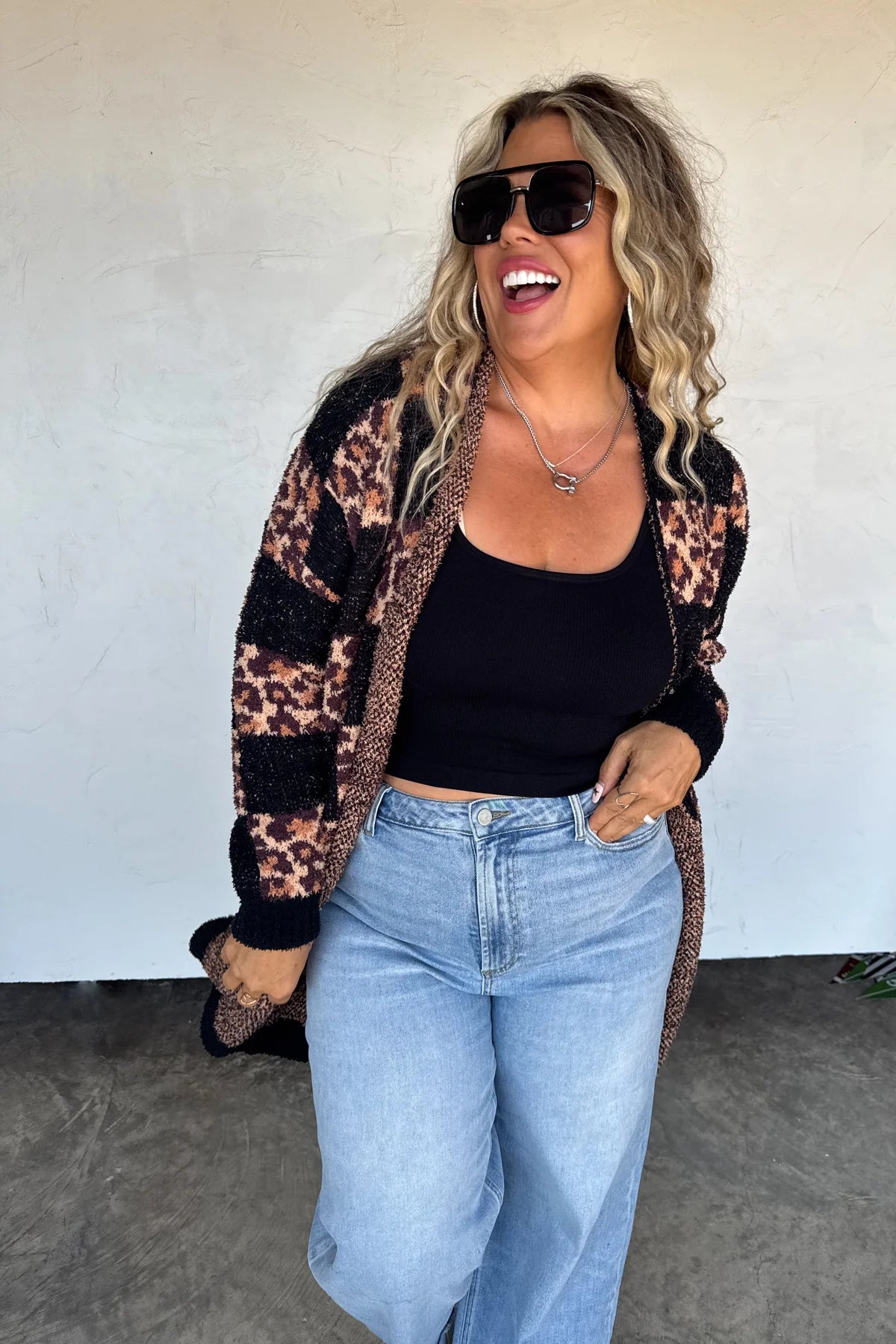 PREORDER- CHECKER CHEETAH CLOUD CARDIGAN