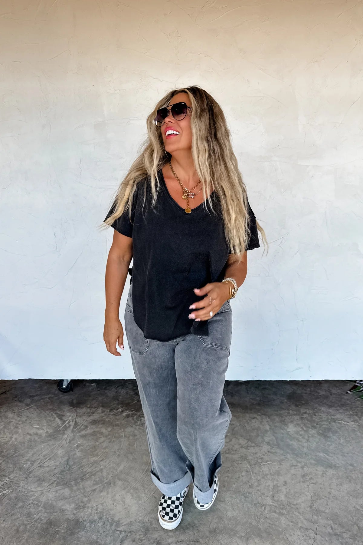 PREORDER- JOEY VNECK WASHED COTTON BOYFRIEND TEE