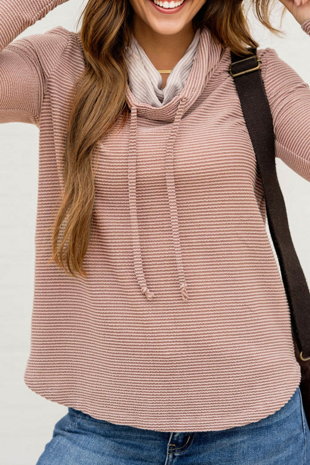 Horizontal Twist Cowl Neck Top FB