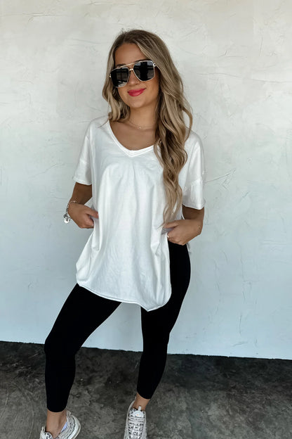 PREORDER- JOEY VNECK WASHED COTTON BOYFRIEND TEE
