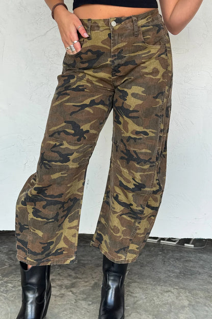 PREORDER- BEX CAMO BARREL JEANS