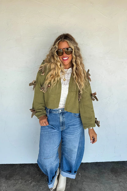 PREORDER- SLOANE BOW KNIT CARDIGAN