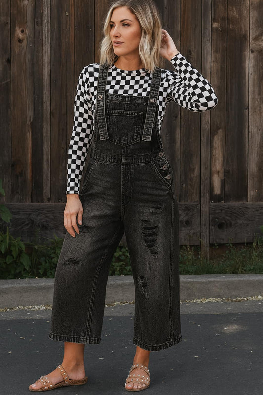 Distressed Overalls FB