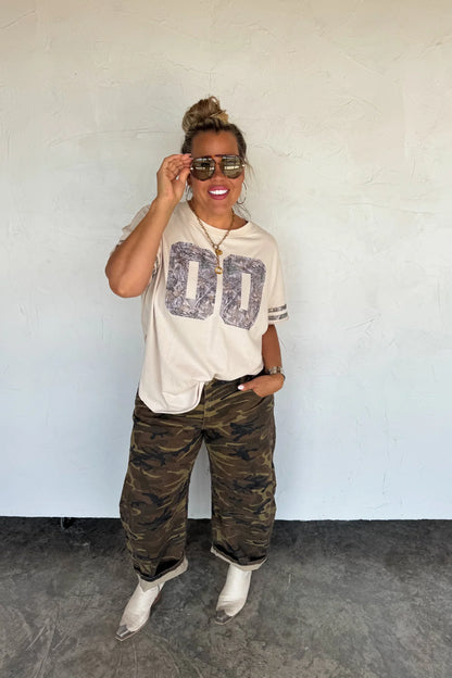PREORDER- BEX CAMO BARREL JEANS