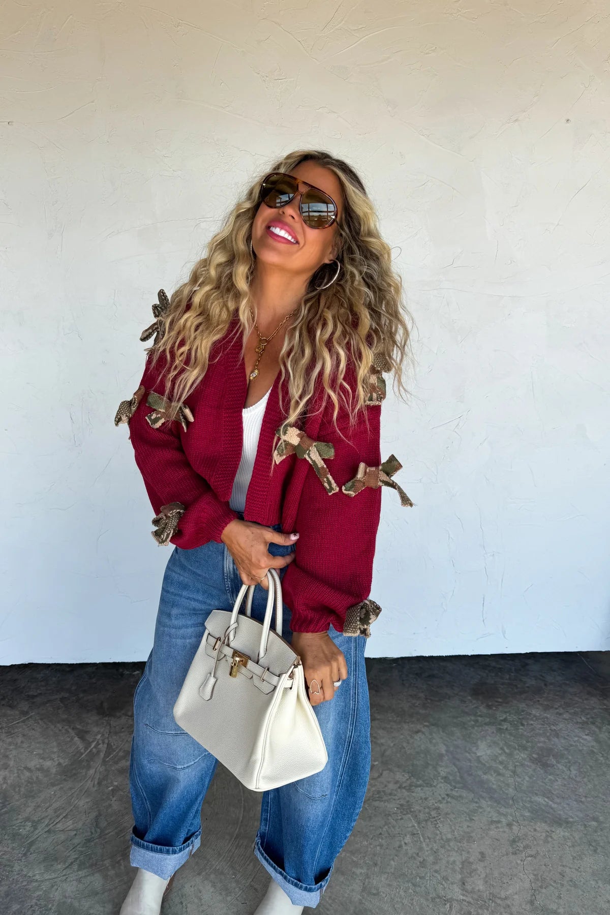 PREORDER- SLOANE BOW KNIT CARDIGAN