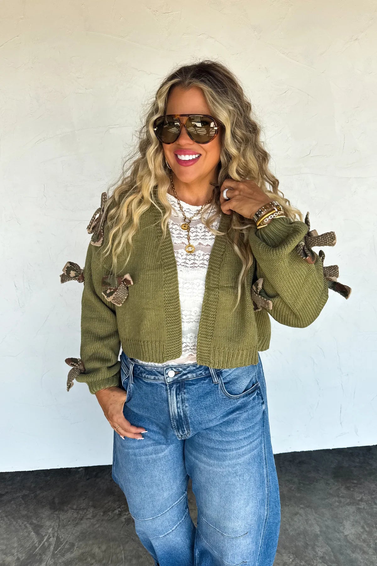 PREORDER- SLOANE BOW KNIT CARDIGAN