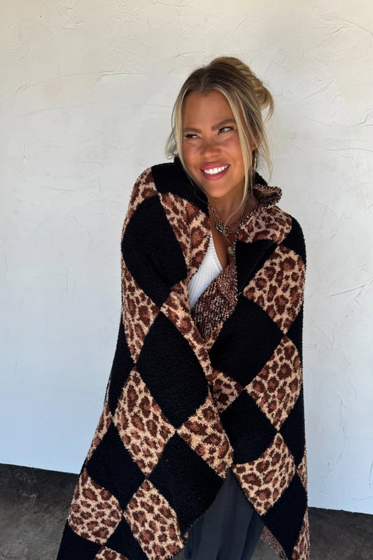 PREORDER- CHECKER CHEETAH CLOUD BLANKET