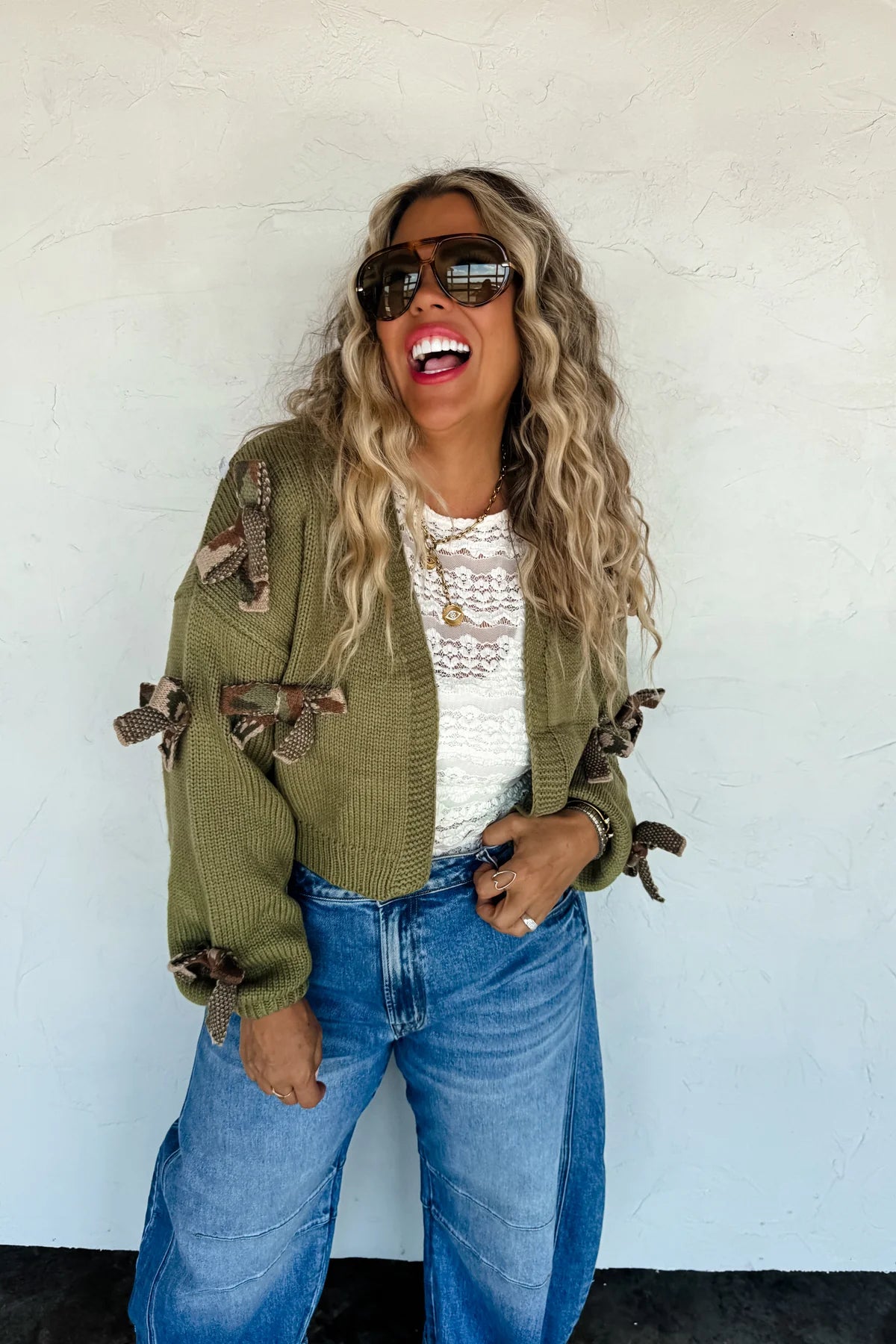 PREORDER- SLOANE BOW KNIT CARDIGAN