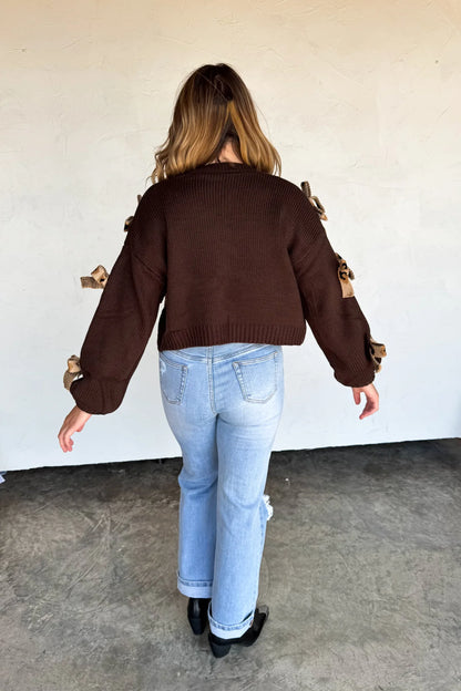 PREORDER- SLOANE BOW KNIT CARDIGAN