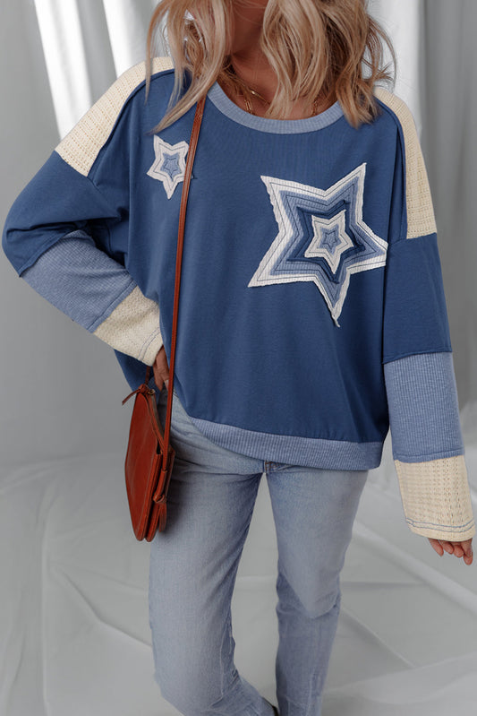 Blue Colorblock Star Top RTS