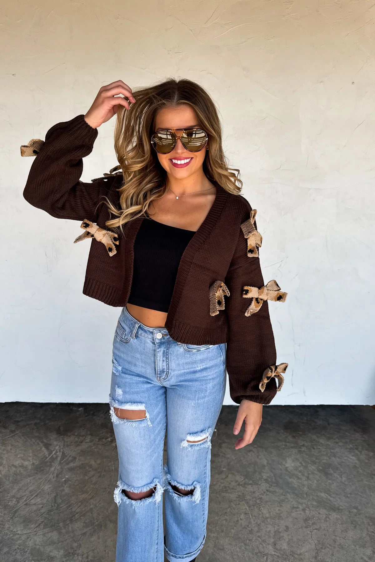 PREORDER- SLOANE BOW KNIT CARDIGAN