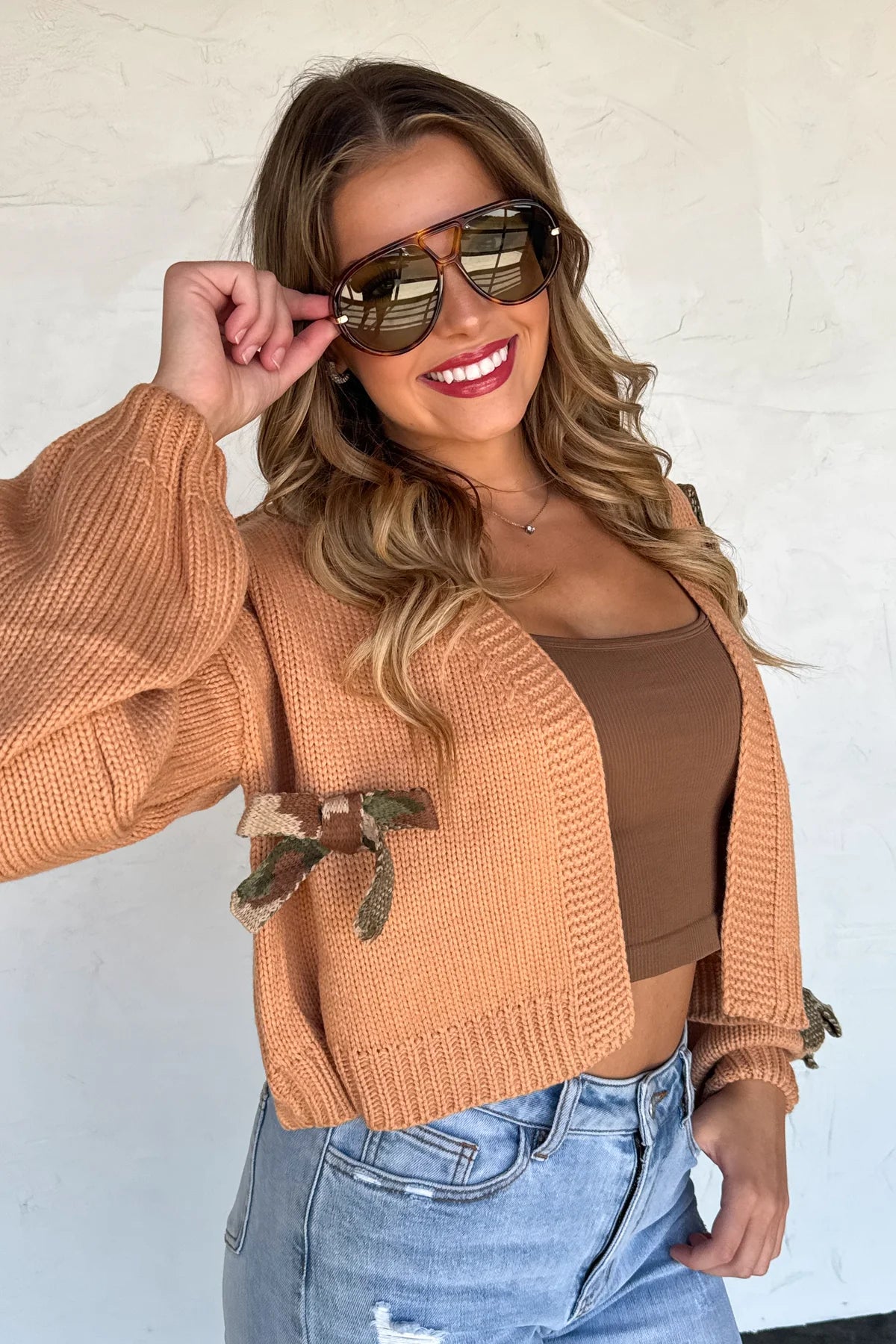 PREORDER- SLOANE BOW KNIT CARDIGAN
