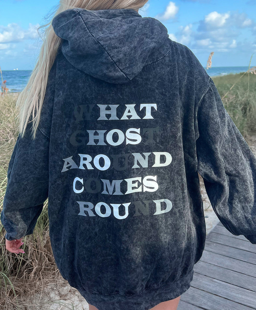Grey Mineral Wash Ghost Hoodie RTS