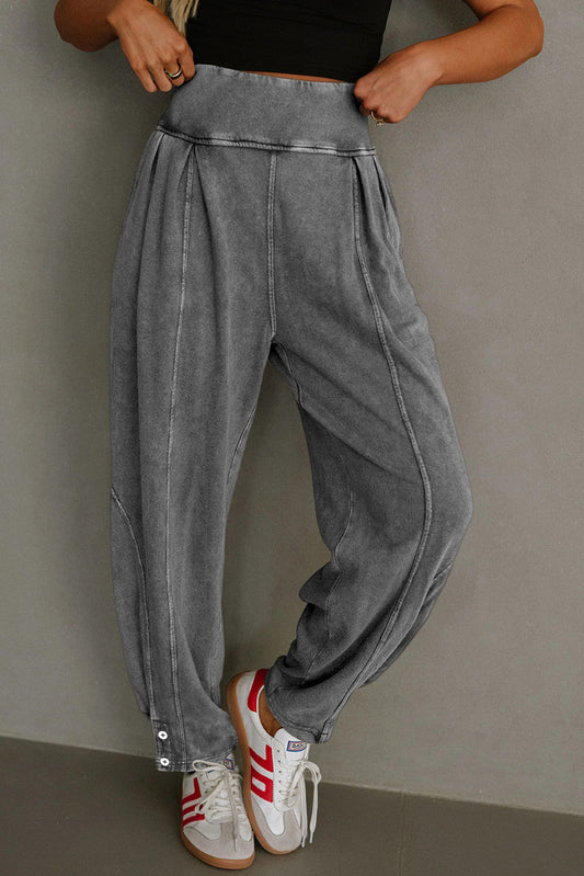 Grey Mineral Wash Joggers October.