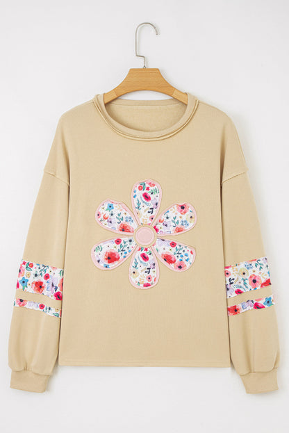 Floral Applique Baggy Top *TWO COLORS* LT