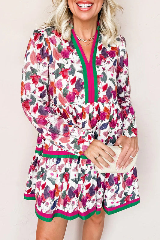 Purple Floral Contrast Dress September.